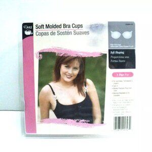 Dritz Solid Molded Bra Cups 1 Pair Fits C/D Cup Cream Swimwear, Formal Wear NEW